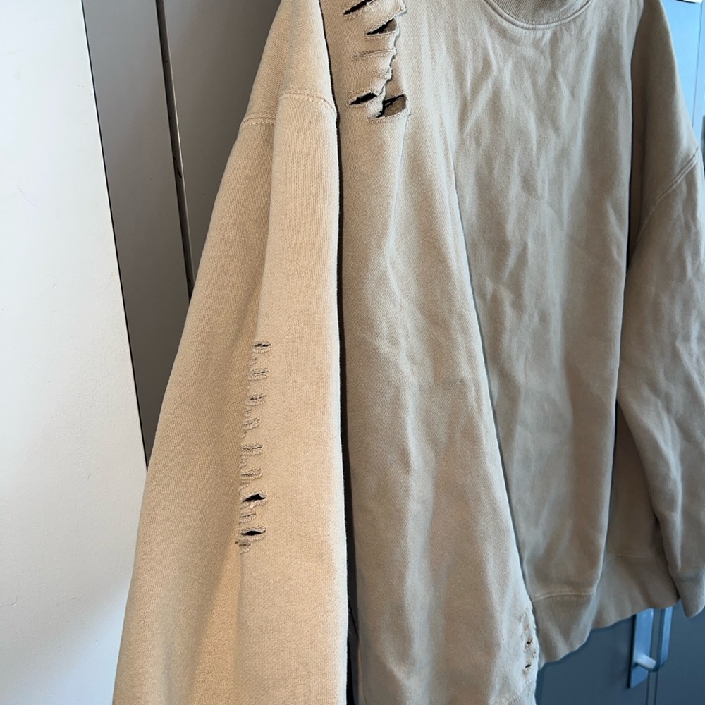 OAK + FORT Textured Beige hoodie